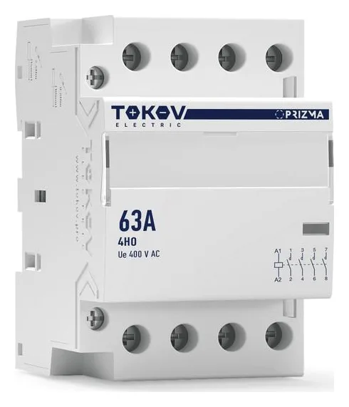 Контактор модульный 54мм 63А 230В АС 4НО PRIZMA TOKOV ELECTRIC TKE-PZ-MC-3-63-230-40