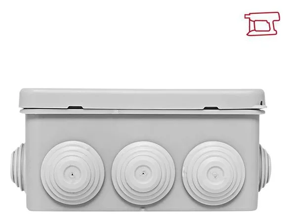 Коробка распределительная КМР-030-014 100х100х50 IP55 с крышкой для прямого монтажа 10 мембранных вводов сер. EKF plc-kmr-030-014