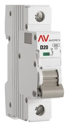 Выключатель автоматический модульный 1п D 20А 6кА AV-6 AVERES EKF mcb6-1-20D-av
