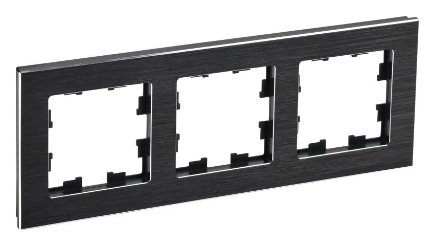 Рамка 3-м BRITE РУ-3-1-БрЧ металл черн. IEK BR-M32-M-K02