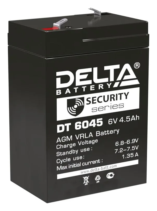 Аккумулятор ОПС 6В 4.5А.ч DT 6045 Delta 4614010040031