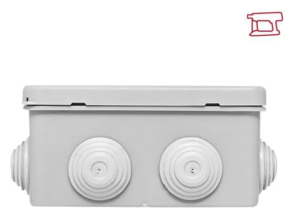 Коробка распределительная КМР-030-014 100х100х50 IP55 с крышкой для прямого монтажа 10 мембранных вводов сер. розн. стикер EKF plc-kmr-030-014-r