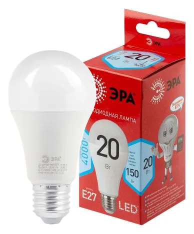 Лампа светодиодная RED LINE LED A65-20W-840-E27 R 20Вт A65 груша 4000К нейтр. бел. E27 Эра Б0049637
