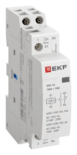 Контактор модульный КМ 16А NО+NC (1 мод.) EKF km-1-16-11