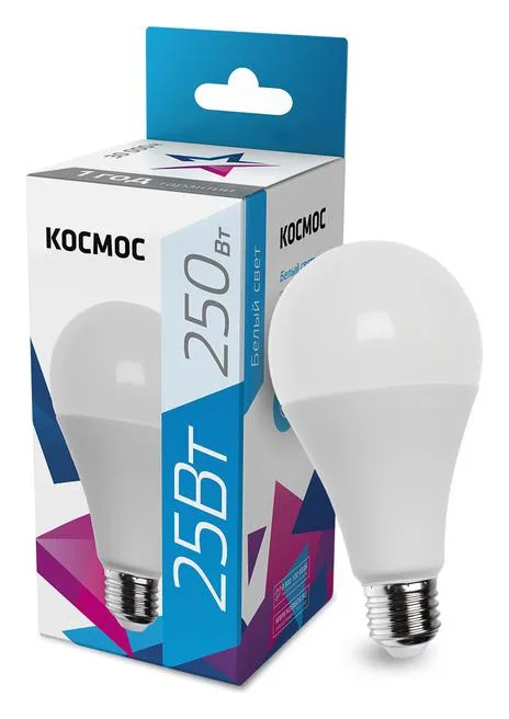 Лампа светодиодная A65 25Вт 4500К E27 220В КОСМОС LkecLED25wA65E2745