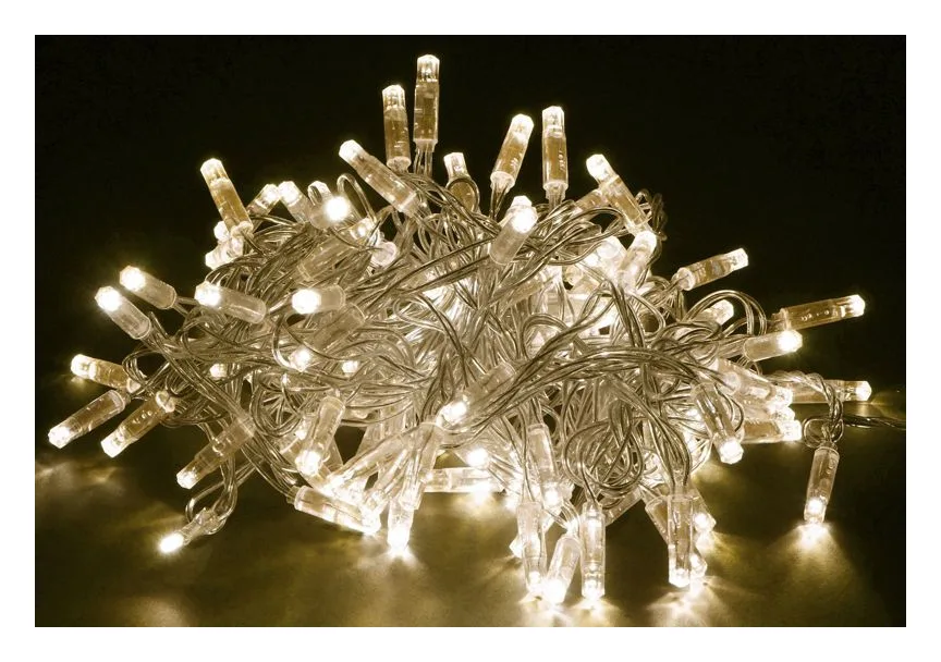 Гирлянда "Нить" 10м 100LED тепл. бел. IP44 провод прозр. 230В с контроллером 8 режимов IEK LGDU111-1-100-10-T-S-44
