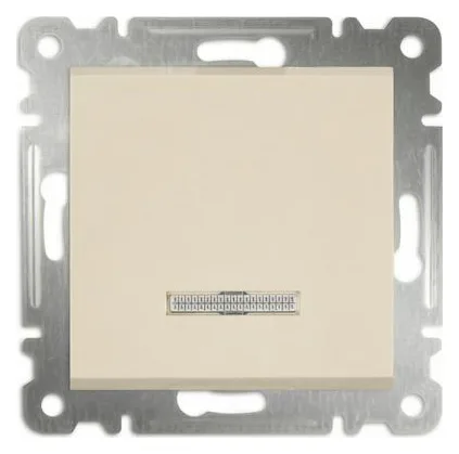 Выключатель 1-кл с подсвет. СП 10А IP20 250В механизм крем. Makel 57010021