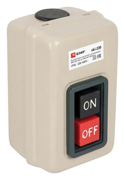 Выключатель кнопочный с блокировкой ВКИ-230 3п 16А IP40 PROxima EKF vki-230