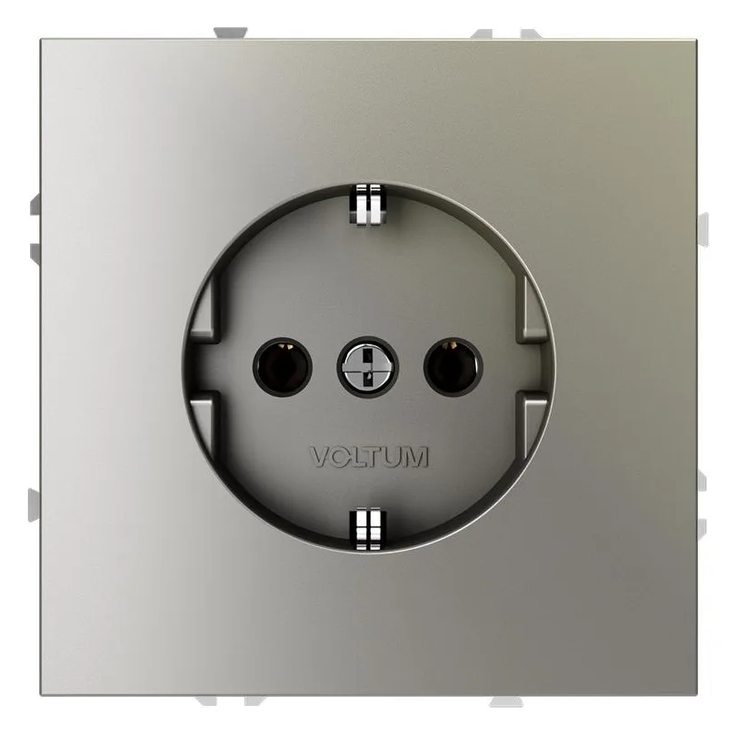 Розетка 1-м СП S70 16А с заземл. механизм шелк Voltum VLS040104