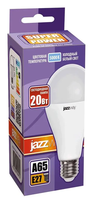 Лампа светодиодная PLED-SP 20Вт A60 5000К холод. бел. E27 JazzWay 5009462A