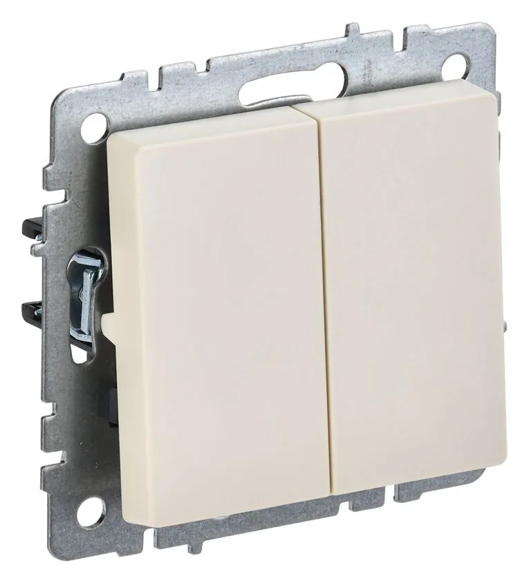 Выключатель 2-кл. СП BRITE ВС10-2-0-БрКр 10А механизм беж. IEK BR-V20-0-10-K10