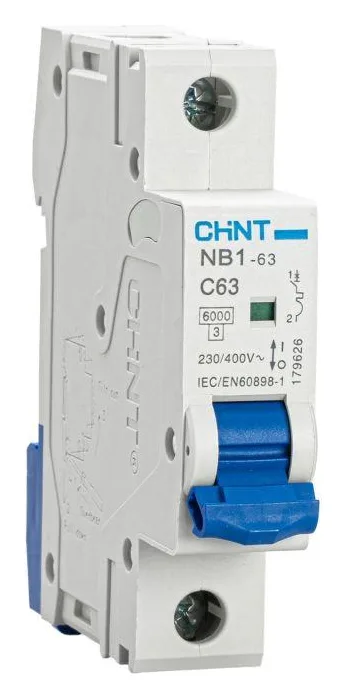 Выключатель автоматический модульный 1п C 63А 6кА NB1-63 (R) CHINT 179626
