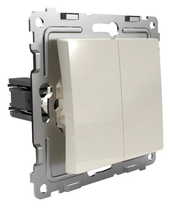 Переключатель проходной 2-кл. СП Pixel 10А IP20 механизм беж. TOKOV ELECTRIC TKE-PX-P2-C02