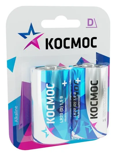 Элемент питания алкалиновый D/LR20 Максимум BP2 (блист.2шт) КОСМОС KOCLR20MAX2BL