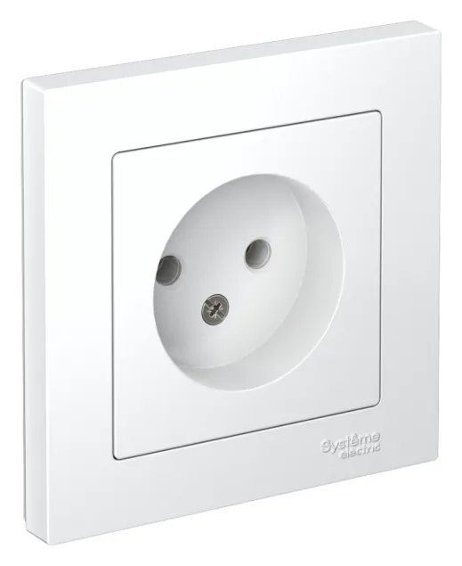Розетка 1-м СП AtlasDesign 16А IP20 без заземл. в сборе бел. SE ATN000140