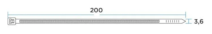 Хомут кабельный 2.5х200 нейл. бел. (уп.100шт) PROCONNECT 57-0200-4