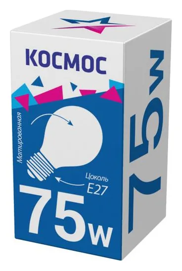 Лампа накаливания 75Вт A50/A55 матовая E27 230В КОСМОС LKsmSt55Fr75E27v2