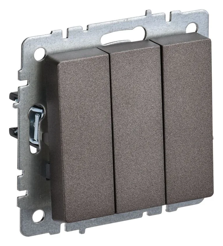 Выключатель 3-кл. СП BRITE ВС10-3-0-БрТБ 10А механизм бронза IEK BR-V30-0-10-K45
