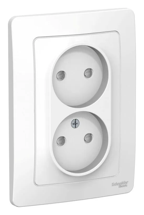 Розетка 2-м СП Blanca 16А IP20 250В без заземл. защ. шторки бел. SE BLNRS000121