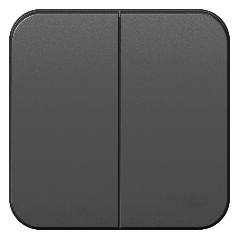 Выключатель 2-кл. ОП Blanca 10А IP20 (сх. 5) 250В с изолир. пластиной антрацит SE BLNVA105016