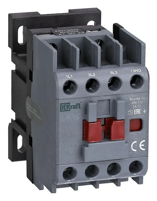Контактор КМ-102 3п 9А кат. 230В AC 1НО AC-3 AC-4 DEKraft 22001DEK