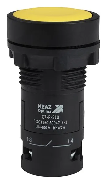 Кнопка OptiSignal Compact D22 С7-P-510 желт. 1НО XB7NA51 КЭАЗ 362034