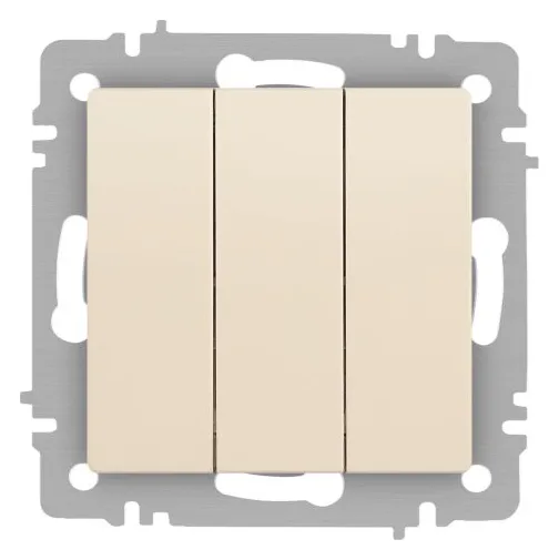 Выключатель 3-кл. СП Accent 6-106-02 10А IP20 250В AL/CU сл.кость Intro Б0063534