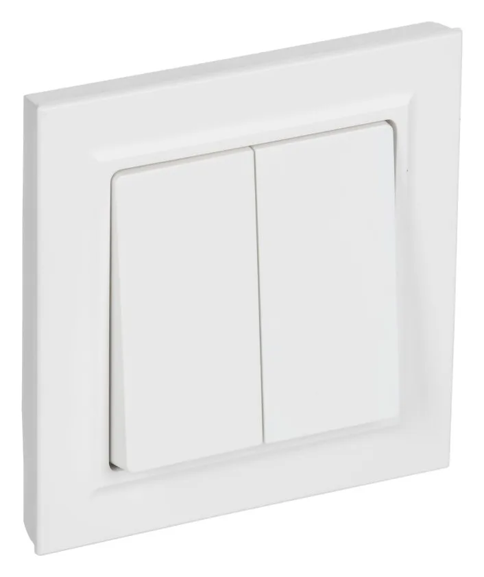 Выключатель 2-кл. СП BRITE ВСР10-2-0-БрАБ 10А в сборе арктич. бел. IEK BR-V20-0-10-K91-F