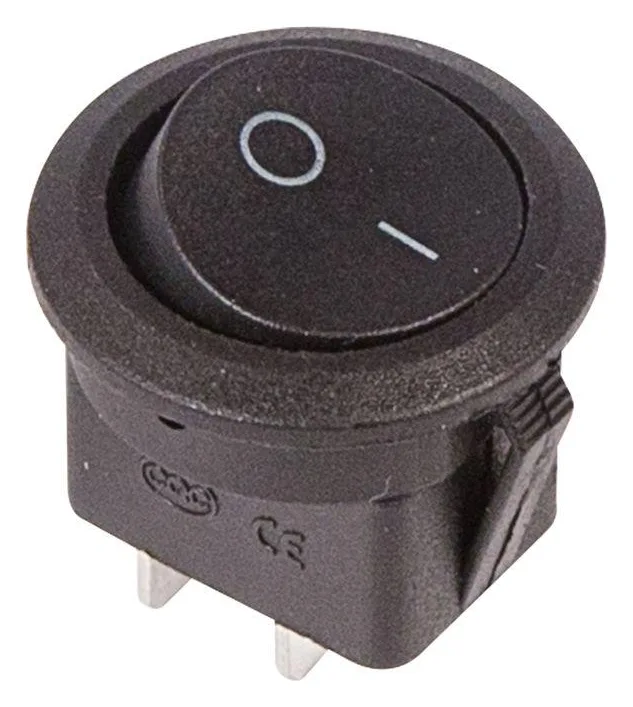 Выключатель клавишный 250В 6А (2с) ON-OFF круглый черн. (RWB-212; SC-214; MRS-102-8) Rexant 36-2550