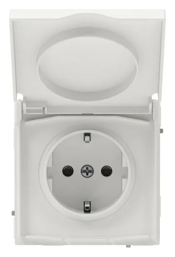 Розетка силовая KANT IP44 2P+E защ. шторки с крышкой бел. песок DKC 7010013