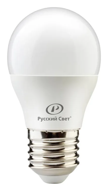 Лампа светодиодная RS LED G45 E27 8W 220-240V 8Вт шар матовая 4000К нейтр. бел. E27 800лм 220-240В Ra90 Русский Свет 15010445049