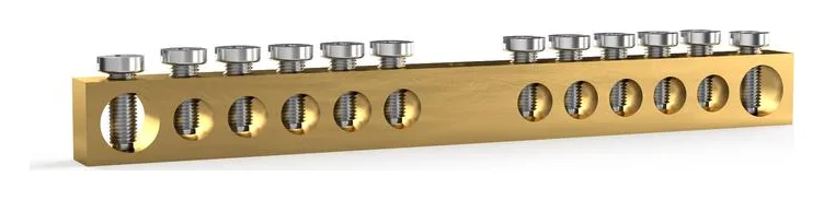 Шина PEN "земля-ноль" 6х9мм 12 отвер. латунь TOKOV ELECTRIC TKE-BCB-69-12-N/PEN