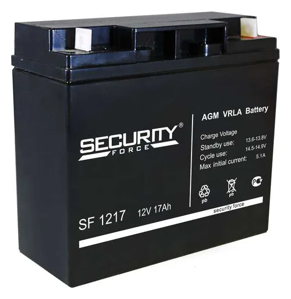 Аккумулятор ОПС 12В 17А.ч SF 1217 Security Force 4614030010010