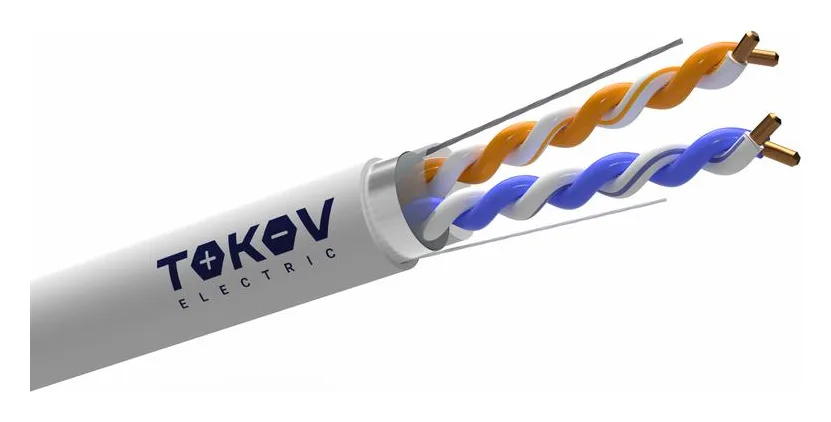 Кабель витая пара F/UTP 2х2х24AWG кат.5E PVC indoor 305м (м) TOKOV ELECTRIC TKE-C06-F22-5E-305-PVC