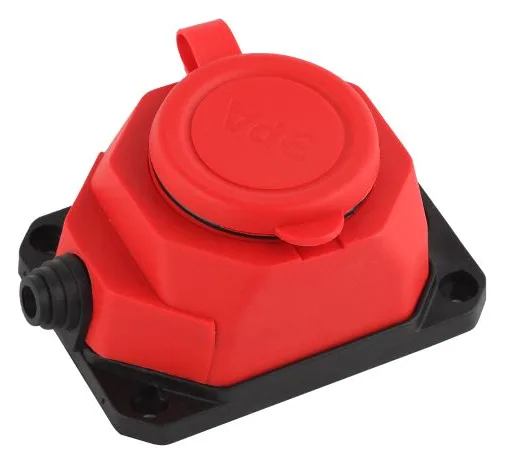 Колодка удлинителя 1-м с заземл. 16А IP44 K-1e-RED-IP44 каучук красн. Эра Б0044550