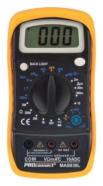 Мультиметр портативный MAS838L (DT858L) PROCONNECT 13-3022