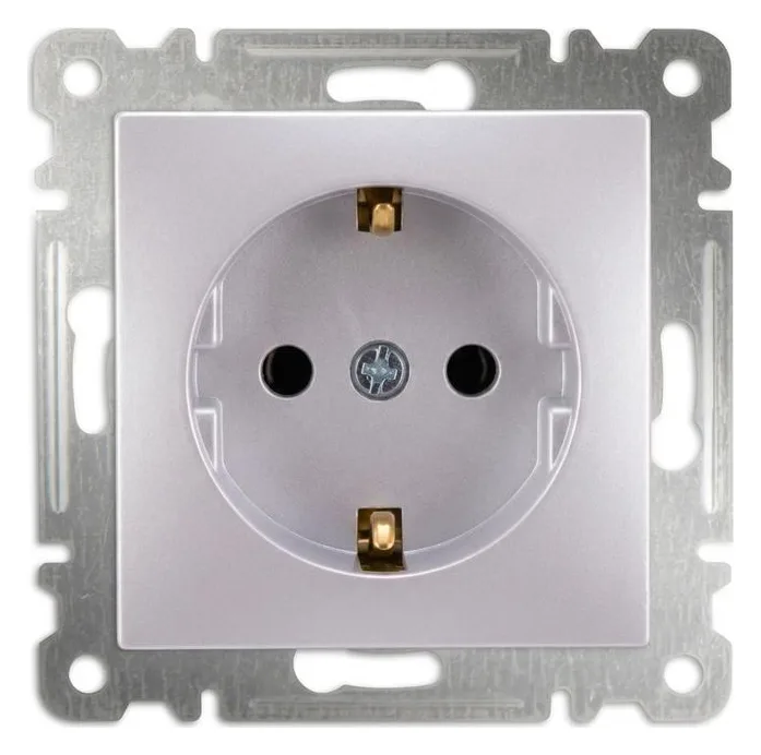Розетка 1-м СП Karea 16А IP20 с заземл. механизм жемчуж. Makel 57100028