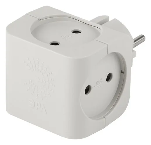Разветвитель 4-м без заземл. 16А IP20 SP-4-W бел. Эра Б0005103