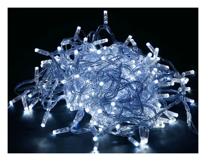 Гирлянда "Нить" 10м 100LED бел. IP44 провод прозр. 230В с контроллером 8 режимов IEK LGDU111-2-100-10-T-S-44
