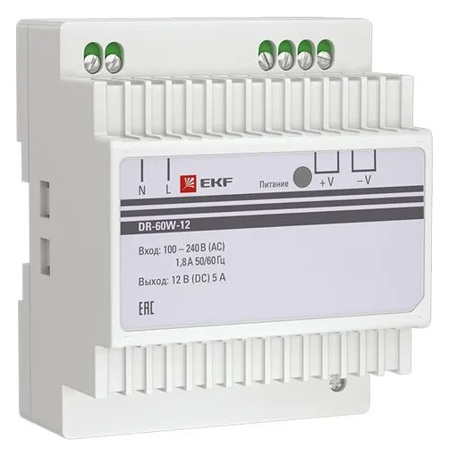 Блок питания 12В DR-60W-12 PROxima EKF dr-60w-12