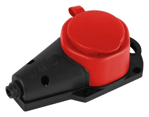 Колодка 1-м с заземл. 16A IP44 KX-1e-RED-IP44 каучук. красн. Эра Б0068412