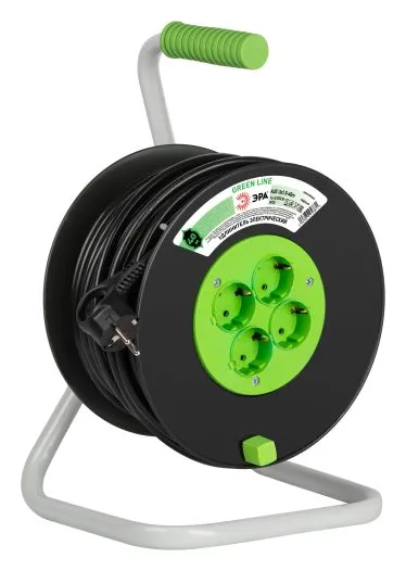 Удлинитель на пластик. катушке 4х40м с заземл. 16А IP20 GREEN LINE KAT-3x1.5-40m ПВС 3х1.5 Эра Б0065132
