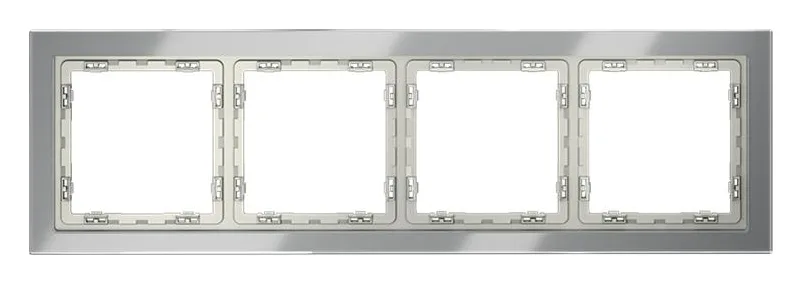Рамка 4-м S70 стеклян. сталь Voltum VLS110405
