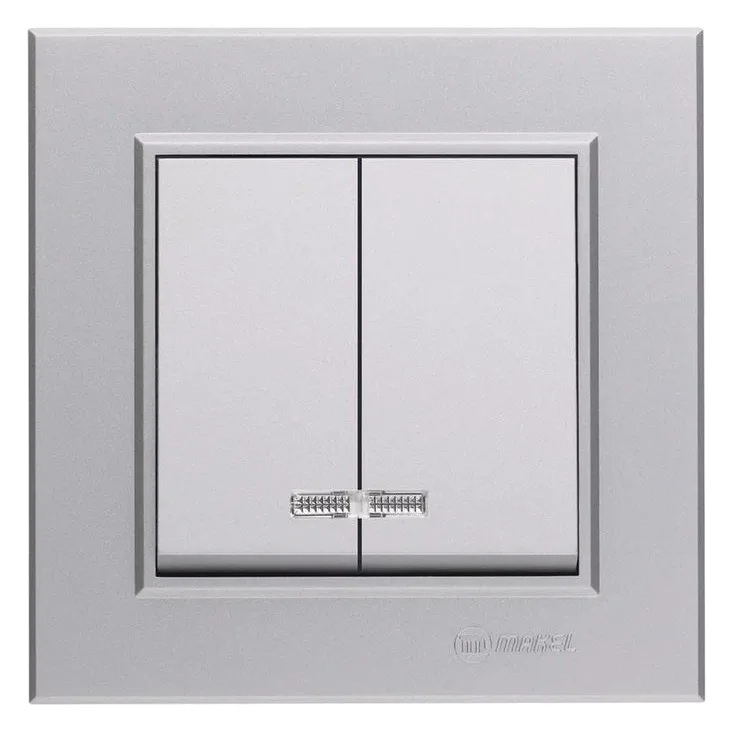 Выключатель 2-кл. СП Karea 10А IP20 сереб. Makel 56065003