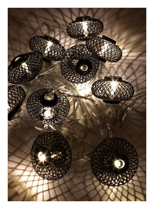 Гирлянда светодиодная "Фонарики" черн. 5х3см 10LED тепл. бел. 1.8+0.3м КОСМОС KOC_GIR-B119