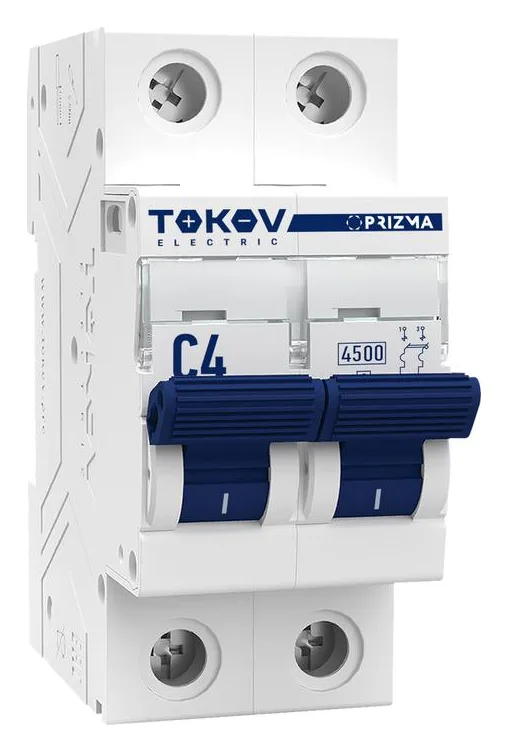 Выключатель автоматический модульный 2п C 4А 4.5кА PRIZMA TOKOV ELECTRIC TKE-PZ45-MCBI-2-4-C