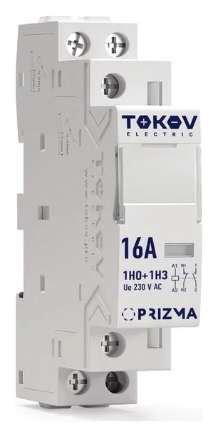 Контактор модульный 18мм 16А 230В АС 1НО 1НЗ PRIZMA TOKOV ELECTRIC TKE-PZ-MC-1-16-230-11