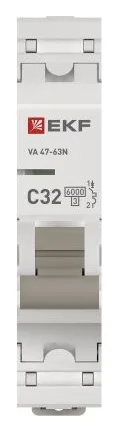 Выключатель автоматический модульный 1п C 32А 6кА ВА 47-63N PROxima EKF M636132C