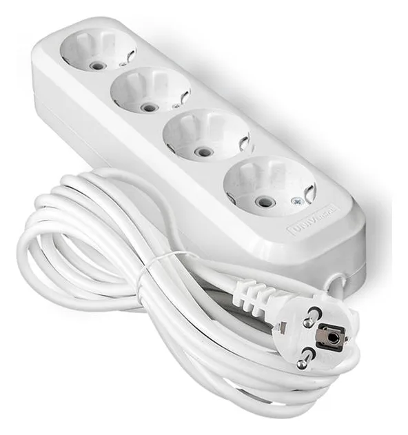 Удлинитель 4х5м с заземл. 13А IP20 Е-304 ПВС 3х1 АБС-пластик UNIVersal 9631982