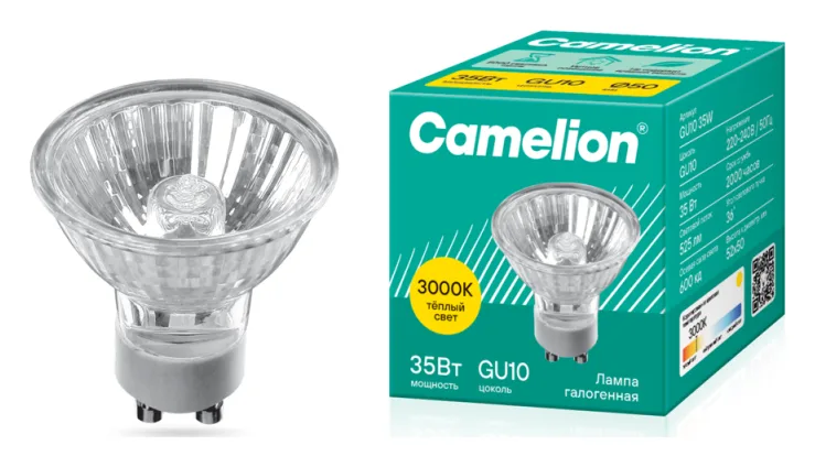 Лампа галогенная JCDRC 35Вт GU10 230В Camelion 5561